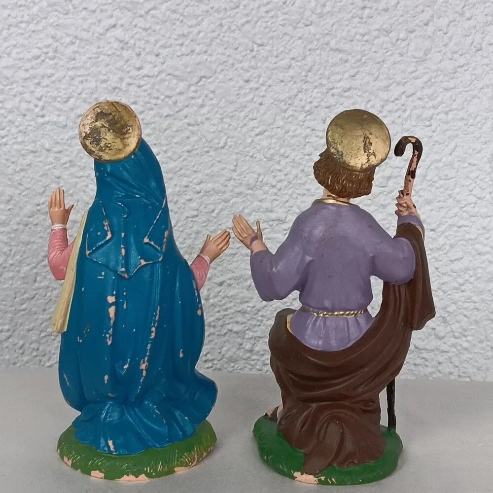 Nativity Depose Italy Fontanini Mary Baby Jesus Joseph Shepard Sheep Vintage Lot